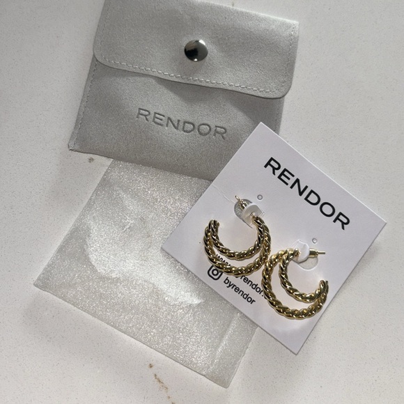 RENDOR victoria twisted double hoops GOLDPLATED - Picture 6 of 8